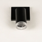 Foto 31412-11: Schwarzer Aufbaustrahler mit luxuriösem transparentem Ring mit Riffelung 