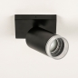 Foto 31412-5: Schwarzer Aufbaustrahler mit luxuriösem transparentem Ring mit Riffelung 
