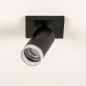 Foto 31412-6: Schwarzer Aufbaustrahler mit luxuriösem transparentem Ring mit Riffelung 