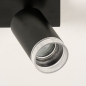 Foto 31412-8: Schwarzer Aufbaustrahler mit luxuriösem transparentem Ring mit Riffelung 