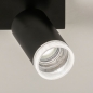 Foto 31412-9: Schwarzer Aufbaustrahler mit luxuriösem transparentem Ring mit Riffelung 