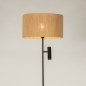 Foto 31417-5 vooraanzicht: Zwarte vloerlamp met touw kap en extra leeslamp 