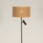 Foto 31417-6 vooraanzicht: Zwarte vloerlamp met touw kap en extra leeslamp 