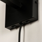 Foto 31425-10: Luxuriöse Wandleuchte mit Stoffschirm und zusätzlicher Leselampe in Schwarz mit Gold sowie Kabel und Stecker