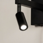 Foto 31425-8: Luxuriöse Wandleuchte mit Stoffschirm und zusätzlicher Leselampe in Schwarz mit Gold sowie Kabel und Stecker