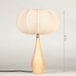 Foto 31432-1: Japandi kegelförmige Holztischlampe mit Laternenschirm in Beige
