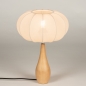 Foto 31432-5: Japandi kegelförmige Holztischlampe mit Laternenschirm in Beige
