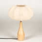 Foto 31432-6: Japandi kegelförmige Holztischlampe mit Laternenschirm in Beige