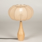 Foto 31433-4: Japandi kegelförmige Holztischlampe mit Laternenschirm in Taupe