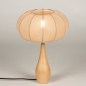 Foto 31433-5: Japandi kegelförmige Holztischlampe mit Laternenschirm in Taupe