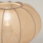 Foto 31433-7: Japandi kegelförmige Holztischlampe mit Laternenschirm in Taupe