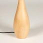 Foto 31435-9: Große kegelförmige Holztischlampe mit taupefarbenem Stoffschirm im Japandi-Stil