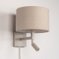 Foto 31447-1 niet_in_feed: Beige bedlamp met leeslamp en beige linnen kap