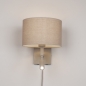 Foto 31447-6 niet_in_feed: Beige bedlamp met leeslamp en beige linnen kap