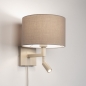 Foto 31448-3 niet_in_feed: Beige bedlamp met taupe kap en leeslamp
