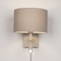 Foto 31448-6 niet_in_feed: Beige bedlamp met taupe kap en leeslamp