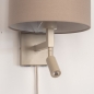 Foto 31448-7 detailfoto: Beige bedlamp met taupe kap en leeslamp