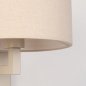 Foto 31452-12: Beige Wandleuchte mit beigem runden Leinenschirm mit Kabel und Stecker