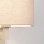 Foto 31452-13: Beige Wandleuchte mit beigem runden Leinenschirm mit Kabel und Stecker