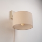 Foto 31452-8: Beige Wandleuchte mit beigem runden Leinenschirm mit Kabel und Stecker
