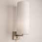 Foto 31455-1: Große beige Wandleuchte mit weißem Röhrenschirm XL und Kabel und Stecker