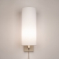 Foto 31455-4: Große beige Wandleuchte mit weißem Röhrenschirm XL und Kabel und Stecker