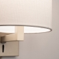 Foto 31455-6: Große beige Wandleuchte mit weißem Röhrenschirm XL und Kabel und Stecker