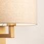 Foto 31456-8: Bedlamp in goud/messing met beige linnen kap en schakelaar op armatuur E27 