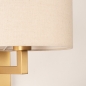 Foto 31456-9: Bedlamp in goud/messing met beige linnen kap en schakelaar op armatuur E27 