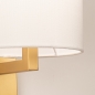 Foto 31458-5: Gouden wandlamp met grote koker kap van stof in het wit E27