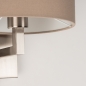 Foto 31459-6: Luxe wandlamp van staal met taupe linnen kap en snoer en stekker E27