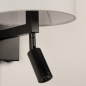 Foto 31465-5: Zwarte wandlamp met hoge witte koker kap en led leeslamp