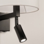 Foto 31465-6: Zwarte wandlamp met hoge witte koker kap en led leeslamp