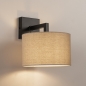 Foto 31467-4: Zwarte wandlamp met beige linnen kap E27 