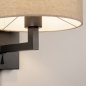 Foto 31467-7: Zwarte wandlamp met beige linnen kap E27 