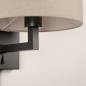 Foto 31467-8: Zwarte wandlamp met beige linnen kap E27 