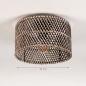 Foto 31471-1 maatindicatie: Bamboe plafondlamp rond zwart met naturel 30cm E27