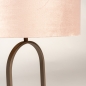 Foto 31484-5: Stilvolle Tischlampe in Bronze mit ovalem Samtschirm in Rosa mit Gold 