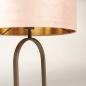 Foto 31484-6: Stilvolle Tischlampe in Bronze mit ovalem Samtschirm in Rosa mit Gold 