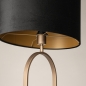 Foto 31493-6: Stilvolle Stehleuchte in Bronze mit ovalem Samtschirm in Schwarz mit Gold 