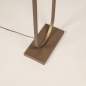 Foto 31494-10: Opvallende vloerlamp in brons met beige linnen kap rond E27