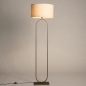 Foto 31494-4: Opvallende vloerlamp in brons met beige linnen kap rond E27