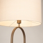Foto 31494-7: Opvallende vloerlamp in brons met beige linnen kap rond E27