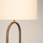 Foto 31494-9: Opvallende vloerlamp in brons met beige linnen kap rond E27