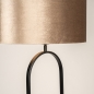 Foto 31496-8: Hotel chique vloerlamp in zwart met velvet kap ovaal in taupe