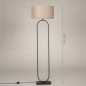 Foto 31498-1 maatindicatie: Stijlvolle vloerlamp in brons met taupe linnen kap 