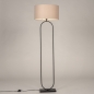 Foto 31498-2: Stijlvolle vloerlamp in brons met taupe linnen kap 