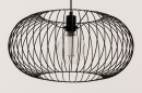 Foto 31499-4: Wunderschön gestaltete Hängeleuchte, schwarze Drahtlampe in Turbanform.