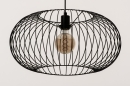 Foto 31499-5: Wunderschön gestaltete Hängeleuchte, schwarze Drahtlampe in Turbanform.