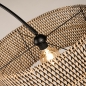 Foto 31502-12: Zwarte staande booglamp met ronde gevlochten bamboe kap 